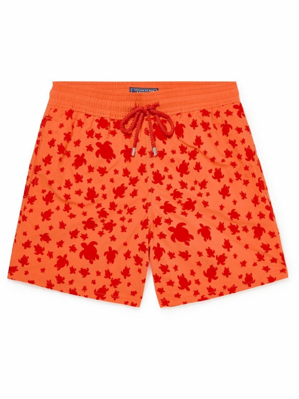 Vilebrequin turtle Mid-Length Logo-Flocked Swim Shorts Orange - Picture 2 of 7